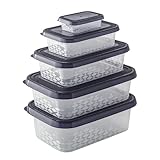 BranQ - Home essential Set von Frischhaltedosen ORI, BPA-freier Kunststoff, Schwarz, verschiedene...