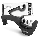 B.PRIME Messerschärfer Classic, 3-Stufen Profi Manuelle Messerschaerfer für Entgraten, Formen,...