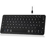 Qulose Kabellose Bluetooth Tastatur, Wiederaufladbare Mini Tastatur Type-C, Funk Tastatur, Ultraslim...