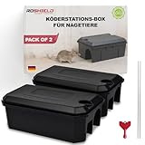 ROSHIELD PRO Box | 2 Köderboxen und Fallen für Mäuse und Ratten | Killerbox | Mausblöcke für...