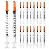 100 Stück 1 ml/cc Plastiktube 27G (0,4 x 12,7mm), Mehrzweck-Messwerkzeuge, Einzeln verpackt (27G...