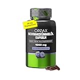 Orzax Schwarzkümmelöl Kapseln - 1000mg mit 20mg Thymochinon pro Tagesdosis (original Nigella...