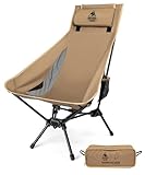 OneTigris TIGERBLADE Campingstuhl Hochlehner faltbar 170 kg, Klappstuhl Camping leicht...