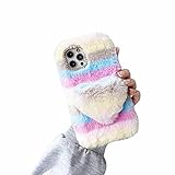 Tivenfezk Nadoli für Honor Magic 5 Lite Fluffy Furry Case,Stilvoll Regenbogenfarben Entwurf Glitzer...