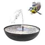 Solarbrunnen Set für draußen 37 cm Schale anthrazit - Schwimmende Solar Springbrunnen Fontäne und...