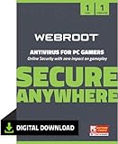 WEBROOT Antivirus für PC-Gamer 2024 | System Performance Optimizer | 1 Gerät | 1 Jahr | Windows |...