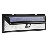 Toyvian Solarbetriebene Wandleuchte mit Bewegungsmelder 118 LED Flutlichter für Außenbeleuchtung...