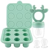 Foydream Silikon Fruchtsauger Baby, Silikon Futterspender für Babynahrung und Gefriertablett für...