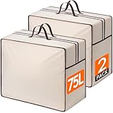 Lifewit 75L Aufbewahrungstasche mit Verstärkten Griffen, 2 Stück Aufbewahrung Kleidung,...