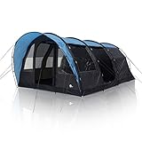 your GEAR Zelt Bora - Tunnelzelt für 5 Personen, UV 50+ Familienzelt, dunkle Schlafkabine, großer...
