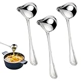 3 Stück Soßenkelle mit Ausgießer, Saucenkelle Aus Edelstahl, 20cm Smooth Saucenlöffel, Silver...