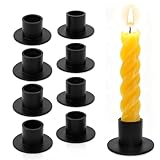 FLOWERUN 8 Stück Kerzenständer Schwarz, Metall Kerzenhalter Für Stabkerzen, Moderne...