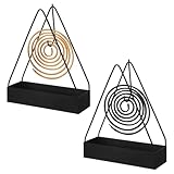 2 Stück Mückenspirale Halter, Schwarzer Dreieckiger Räucherspiralen Halter Metall Mückenspirale...