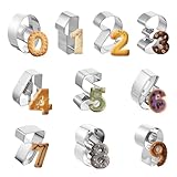 Prasacco 10 Stück Zahlen Ausstecher Set, 0-9 Edelstahl Digitaler Keksausstecher Mehrzweck Zahlen...