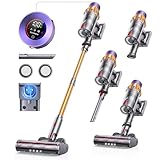 SunSare Akku Staubsauger 600W/50000Pa/65Min, Staubsauger Kabellos mit Smart Display und Ladestation,...