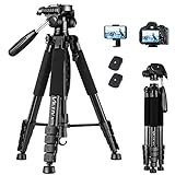 Victiv Kamera Stativ mit 52–160-185cm Höhe, leichtes Camera Tripod mit Abnehmbar 3-Wege-Kopf,...