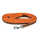 EQuest Gummierte Schleppleine für Hunde - ohne Handschlaufe, 8 m - orange - Schmutz- und...