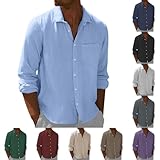 Herrenhemd mit Revers, langärmelig, Knopfleiste, normale Passform, Business-Shirt, langärmelig,...