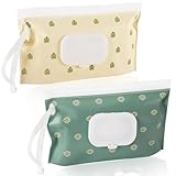 SANNIX Feuchttücher Tasche für Babys, 2 Feuchttücher Box Baby Wiederverwendbar Wet Wipe Tasche...