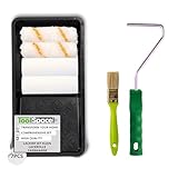 ToolSpace Lackierset Universal Malerset 7er Set Lackieren von Möbeln Kleinflächen 2x Schwammrollen...