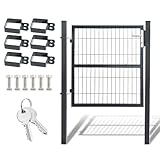 Eulenke H 100 x B 100cm Gartentor für Stabmattenzaun, Gartentür aus Metall verzinktem Stahl,...