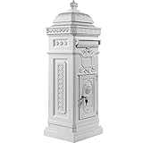 STILISTA Antiker Standbriefkasten 102 cm, Aluminium, Farbwahl, Weiß