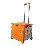 Faltbarer Einkaufstrolley – leichter 2-Rollen-Einkaufstrolley, kompaktes Design für einfache...