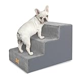 Nepfaivy Hundetreppe für Kleine Hunde 3-Stufig, Hundetreppe Hunderampe für Bett und Sofa aus...