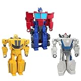 Transformers Spielzeug 1-Step Flip Heroes 3er-Pack, Wheeljack, Bumblebee und Optimus Prime, 10 cm...