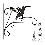 Relaxdays Blumenhaken versch. Motive, Blumenampelhalter für Wand, Garten-Deko aus Metall, HxBxT: 30...