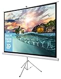 110' Zoll Stativ-Leinwand celexon Basic 1:1 | 200x200cm weiß | 4K Full HD 3D | mobil transportable...