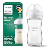 Philips AVENT Babyflasche Natural Response aus Glas – Babyflasche, 240 ml, BPA-frei, für...