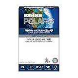 Boise® Polaris® Premium Mehrzweck-Drucker- und Kopierpapier, 1 Ries, Weiß, Ledger (27,9 x 43,2...