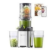 AMZCHEF Entsafter - Slow Juicer mit 120MM Breite und Größere Fütterungsröhre für Ganze Gemüse...