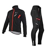 ROCKBROS Winter Fahrradbekleidung Herren Fahrrad Jacke + Hose Set Radjacke Wasserfest Windjacke...