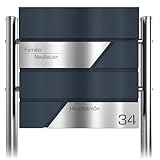 Graviers Design Briefkasten freistehend in Anthrazit RAL 7016 mit Standfuß - Postkasten...