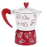 Phefop Elektrothermische Ofen-Kaffeemaschine, Große Kapazität, Aluminium, Rot, Herzförmig,...