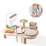 Schlagzeug Für Kinder Aus Holz, 7 In 1 Musik Kinderspielzeug, Montessori Lernspielzeug Schlagzeug...