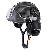 LOHASTAR Sicherheitshelm mit Visier und Gehörschutz, Arbeitshelm, Kettensägen-Forsthelm, Bau,...