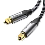 VENTION Optisches Kabel Toslink-Kabel 1,5m, Optisches digitales Audiokabel S/PDIF - Geflochten,...