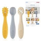 reer LittleYummie Silikon Babylöffel | Baby-led Weaning | Lernbesteck/Lernlöffel | Baby Besteckset...