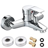 Mischbatterie Badewanne, HOVCEH Silber Armatur Badewanne, Wasserhahn Badewanne für Badewannen und...