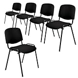 topsit Besucherstühle 5er Set, stapelbare Konferenzstühle ohne Armlehnen, Stapelstühle mit...