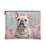 Elegante Kosmetiktasche mit französischen Hunden, Vintage-Stil, mit königlichem Hunde-Druck,...