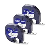 3x Labelwell Kompatibel Schriftband für Dymo Letratag Etikettenband als Ersatz für Dymo...