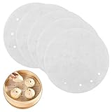 100 Stk Dampfgarer Papier, Perforiert Backpapier Antihaft, Rund Pergament Papier für Air...