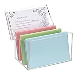 BTSKY Karteikasten aus transparentem Acryl, 12,7 x 20,3 cm, mit Schilddeckel und herausnehmbaren...