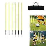 Suusolny 6er-Set Slalomstangen Set Trainingsstangen 150cm Slalom Poles Fussball Set Agilität...