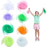 Kisstta 8 Stück Jongliertücher, 60x60cm Chiffontücher, Kindergartenleistung Schwungtuch, Bunte...