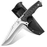Purple Dragon Outdoor Messer Survival - mit Kydex Scheide, Jagdmesser Feststehende Klinge aus einem...